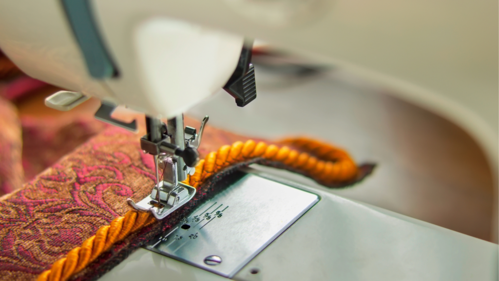 Close up photo of a sewing machine in operation